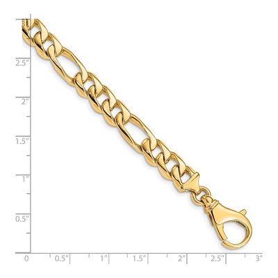 10K Yellow Gold 8.5mm Figaro Fancy Link Chain Bracelet – view 2
