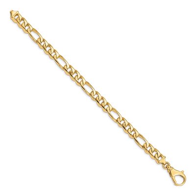 10K Yellow Gold 8.5mm Figaro Fancy Link Chain Bracelet – view 3