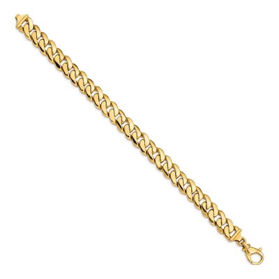 10K Yellow Gold 10.75mm Curb Fancy Link Chain Bracelet – view 3