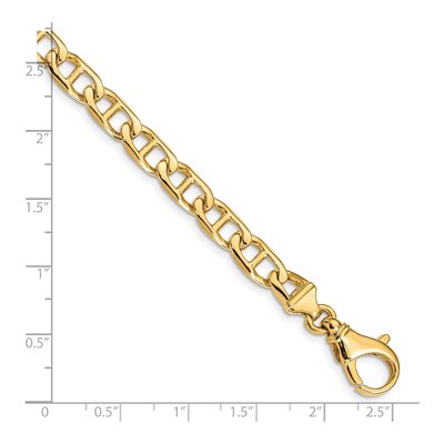 10K Yellow Gold 6.5mm Anchor Fancy Link Chain Bracelet – view 2