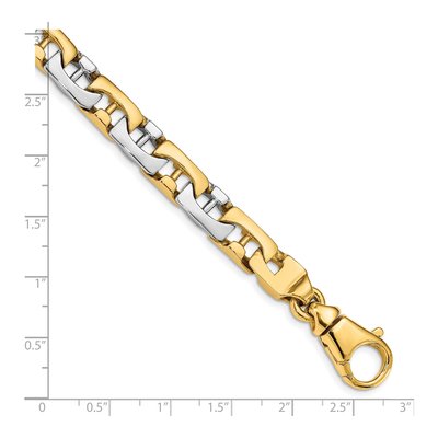 10K Two-Tone Gold 8.5mm Fancy Link Chain Bracelet – view 2