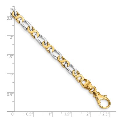 10K Two-Tone Gold 4.8mm Fancy Link Chain Bracelet – view 2