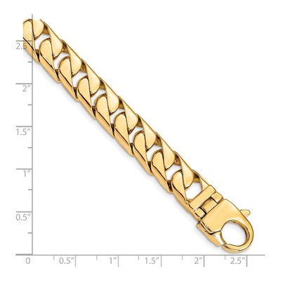 10K Yellow Gold 10.2mm Half Round Curb Chain Bracelet – view 2