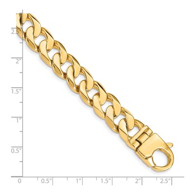 10K Yellow Gold 11mm Fancy Curb Chain Bracelet – view 2