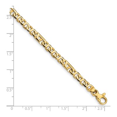 10K Yellow Gold 4.3mm 7-inch Fancy Link Chain Bracelet – view 2