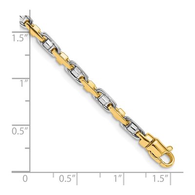 10K Two-Tone Gold 3.5mm Fancy Link Chain Bracelet – view 2