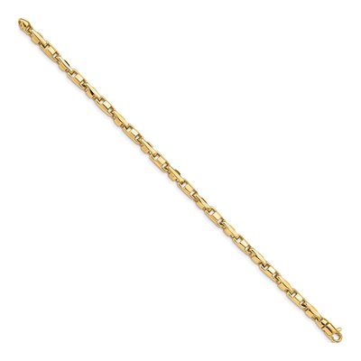 10K Yellow Gold 4mm Fancy Link Chain Bracelet – view 3