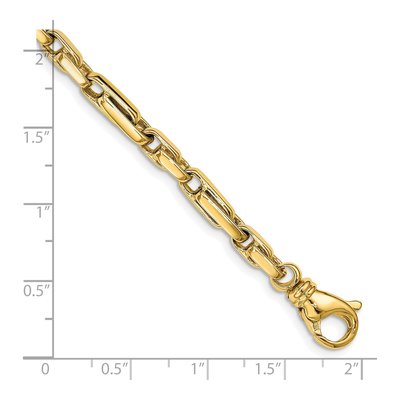 10K Yellow Gold 5mm Fancy Link Chain Bracelet – view 2