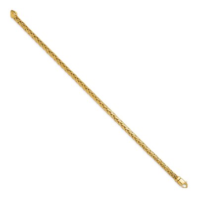 10K Yellow Gold 4.4mm Woven Wheat Chain Bracelet – view 2