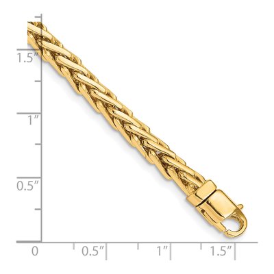 10K Yellow Gold 4.4mm Woven Wheat Chain Bracelet – view 3