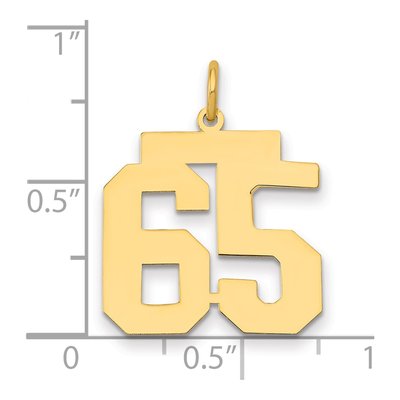 10K Yellow Gold Number 65 Charm – view 2