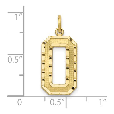 10K Yellow Gold Number 0 Charm – view 5