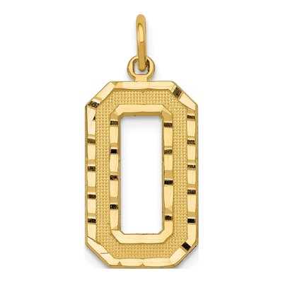 10K Yellow Gold Number 0 Charm