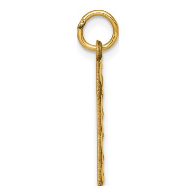 10K Yellow Gold Diamond-Cut Number 1 Charm – view 3