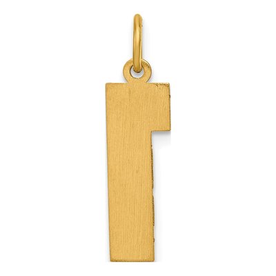 10K Yellow Gold Diamond-Cut Number 1 Charm – view 5