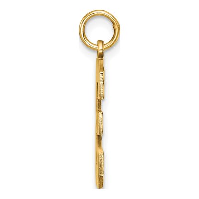 10K Yellow Gold Diamond-Cut Number 3 Charm – view 3