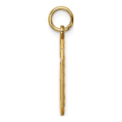 10K Yellow Gold Diamond-Cut Number 6 Charm – view 3