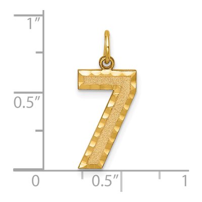 10K Yellow Gold Diamond-Cut Number 7 Charm – view 4