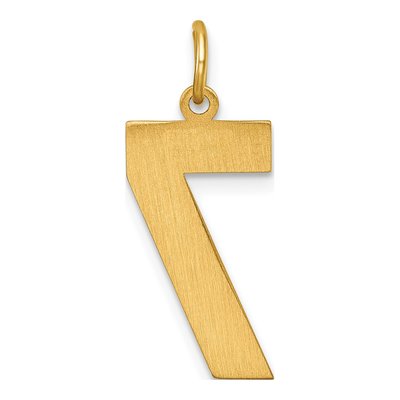 10K Yellow Gold Diamond-Cut Number 7 Charm – view 5