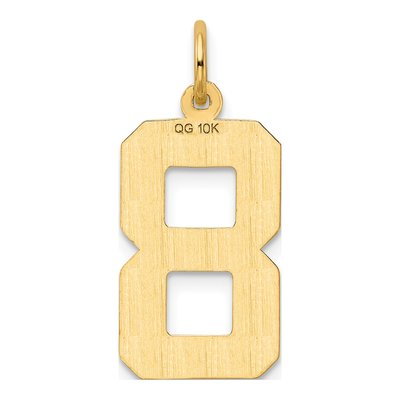 10K Yellow Gold Diamond-Cut Number 8 Charm – view 4