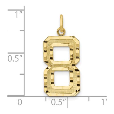 10K Yellow Gold Diamond-Cut Number 8 Charm – view 5