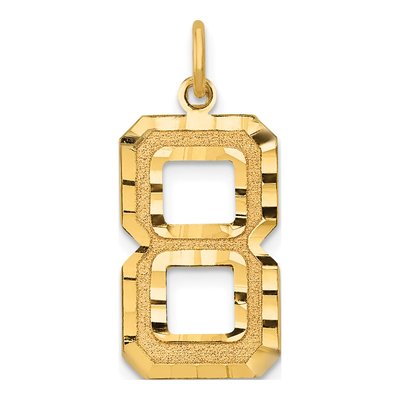10K Yellow Gold Diamond-Cut Number 8 Charm