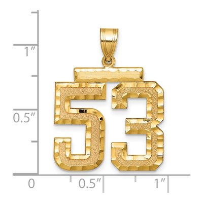 10K Yellow Gold Large Number 53 Pendant – view 2