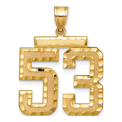 10K Yellow Gold Large Number 53 Pendant