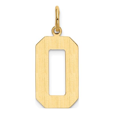 10K Yellow Gold Number 0 Charm – view 5