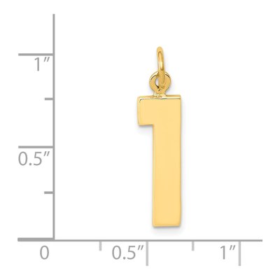 10K Yellow Gold Large Number 1 Pendant – view 4