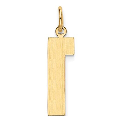 10K Yellow Gold Large Number 1 Pendant – view 5