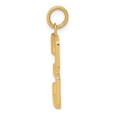 10K Yellow Gold Large Number 3 Pendant – view 3