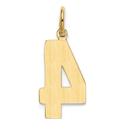 10K Yellow Gold Large Number 4 Pendant – view 5