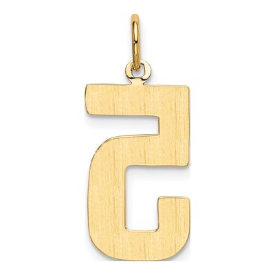 10K Yellow Gold Large Number 5 Charm – view 5