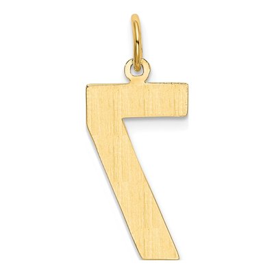 10K Yellow Gold Large Number 7 Pendant – view 5