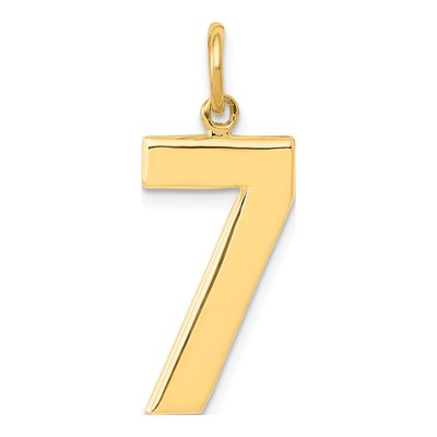 10K Yellow Gold Large Number 7 Pendant