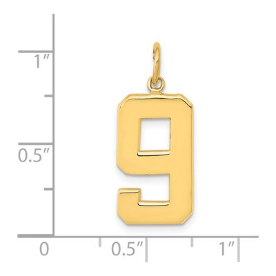 10K Yellow Gold Number 9 Pendant – view 4