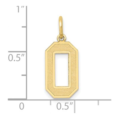10K Yellow Gold Number 0 Pendant – view 4