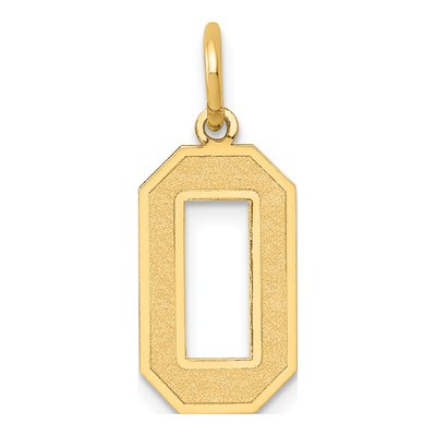 10K Yellow Gold Number 0 Pendant