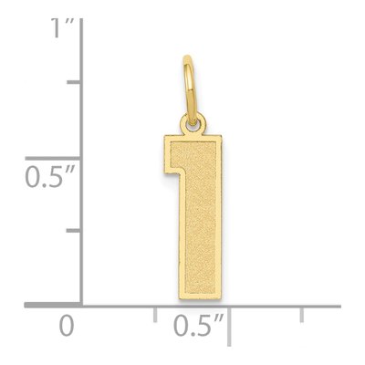 10K Yellow Gold Number 1 Pendant – view 4