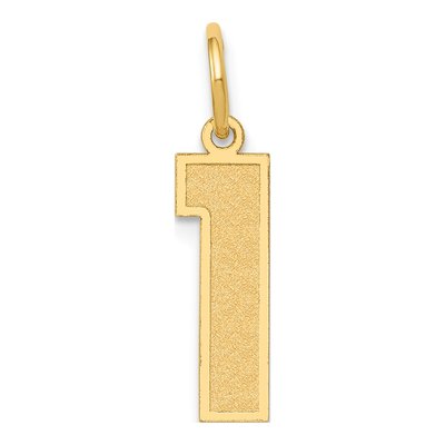 10K Yellow Gold Number 1 Pendant