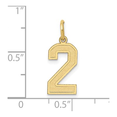 10K Yellow Gold Number 2 Pendant – view 4