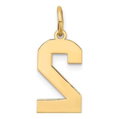 10K Yellow Gold Number 2 Pendant – view 5