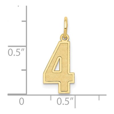 10K Yellow Gold Number 4 Pendant – view 4