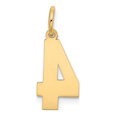 10K Yellow Gold Number 4 Pendant – view 5