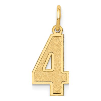10K Yellow Gold Number 4 Pendant
