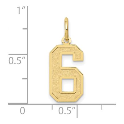 10K Yellow Gold Number 6 Charm – view 4