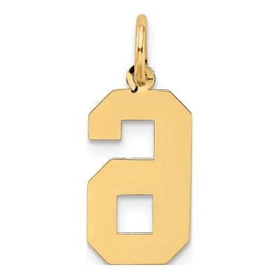 10K Yellow Gold Number 6 Charm – view 5