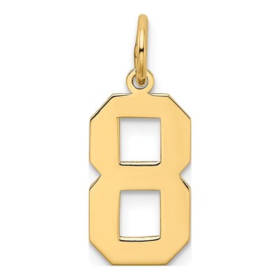 10K Yellow Gold Number 8 Pendant – view 5