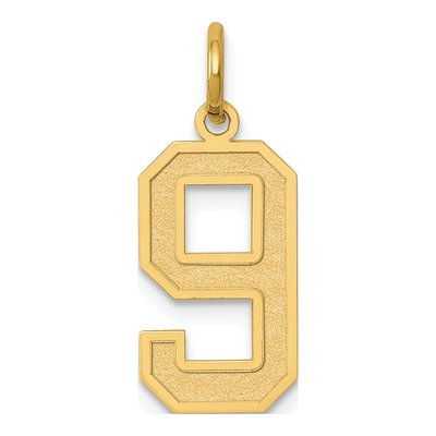 10K Yellow Gold Number 9 Charm